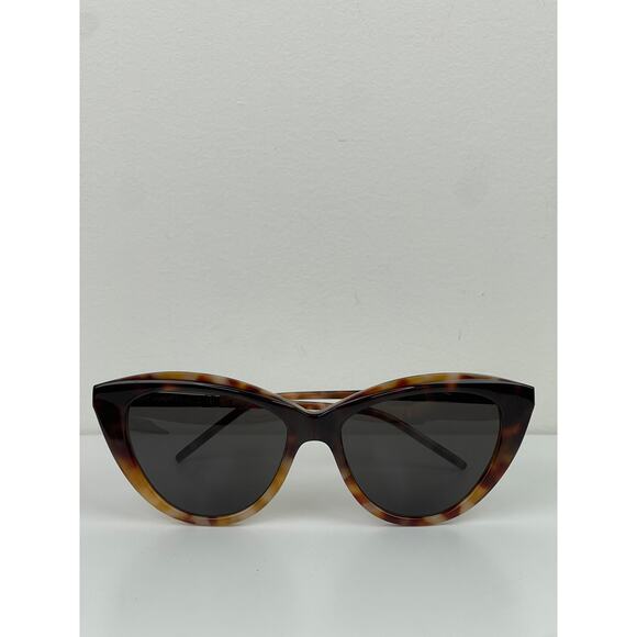 YSL Saint Laurent Eyewear Sunglasses Cat Eye SL M81 Dark Tortoise Grey NEW - Picture 2 of 9